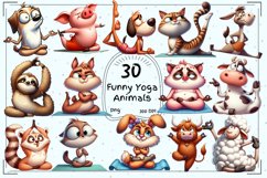 Funny Yoga Animals Clipart Collection Product Image 1