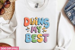 Doing My Best PNG, Retro Valentine Sublimation PNG Product Image 1