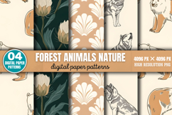 Forest Animals Nature Digital Background Paper Bundle PNG Product Image 2