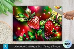 Stained Glass Strawberry Cutting Board Sublimation Design Product Image 1