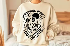 Surviving Purely Out Of Spite Svg, Funny Skeleton Svg. Product Image 2