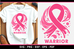 Cancer Warrior SVG, Splashes Cancer Ribbon Awareness SVG Product Image 1