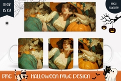Halloween Pumpkins Mug Wrap, Halloween Witch Mug Design Product Image 1