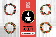 Tropical Floral Wreath Border Clipart Sublimation PNG Product Image 1