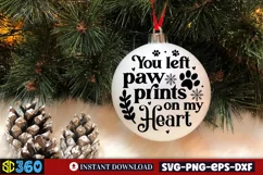 You left paw prints on my heart SVG, Christmas SVG Product Image 2