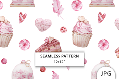Sweets Heart Seamless Pattern, Valentines Digital Paper Product Image 1