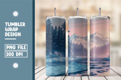 Beautiful Lakeside Landscape Tumbler Wrap Design Product Image 1