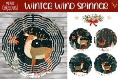 Winter Deer Wind Spinner, Christmas Forest Wind Spinner PNG Product Image 1