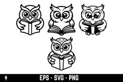 Owl head. Monochrome owl icon, sign, emblem, badge. Vector Product Image 1