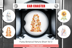 Funny Botanical Ghost Car Coaster Product Image 1