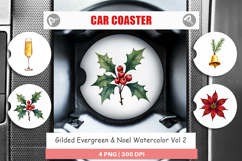 Gilded Evergreen Noel Car Coaster Product Image 1