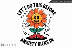 Positive Flower Character Before Anxiety Sublimation PNG Product Image 1