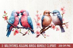 Breeds of Valentine Kissing Birds, Valentine's Day Clipart Product Image 2