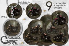 Motorcycle | Bike Sublimation car coaster &amp; key chain bundle Product Image 1