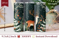 Christmas Tumbler Wrap, Christmas Night Tumbler Sublimation Product Image 1
