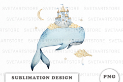 Watercolor Whale Dreams png Product Image 1