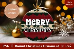 Merry Christmas Ornament, Embroidery Christmas Print Product Image 1