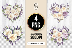 Lavender Rose Heart Clipart Sublimation PNG Product Image 1