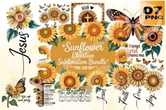 Sunflower Christian Sublimation Bundle - 7 PNG Product Image 1