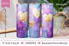 Love Hearts Tumbler Design, Valentine's Day Sublimation Product Image 1