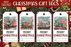 Cozy Christmas Gift Tags, Christmas Train Gift Tag Printable Product Image 1