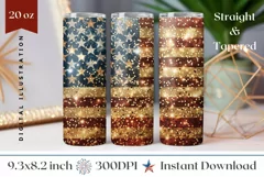 USA Tumbler Wrap, Glitter American Tumbler Design Product Image 1