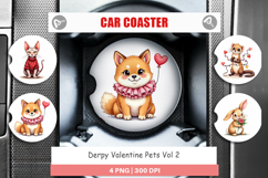 Derpy Valentine Pets Car Coaster Product Image 1