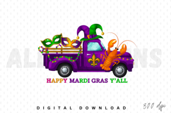 Happy Mardi Gras Y&#039;all Truck PNG, Mardi Gras PNG Design Product Image 1