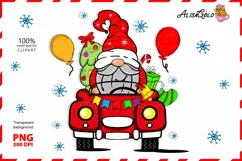 Christmas Gnome Santa by car, Santana car, Christmas Product Image 1
