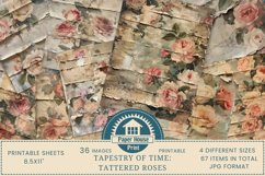 Tapestery of Time Tattered Floral Printable Vintage Paper Product Image 1