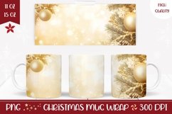 Gold Glitter Christmas Mug Wrap, Christmas Coffee Mug Product Image 1