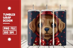 Patriotic dog 4th of July Tumbler Wrap Design Product Image 1