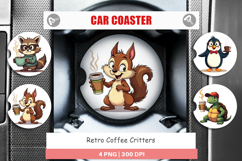 Car Coaster Retro Coffee Critters Product Image 1