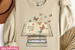 Between the pages of a lovely place PNG, Reading Books PNG Product Image 2