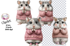 Gerbil, Hamster, Mouse, Shabby Chic, Ephemera, PNG, Clipart Product Image 1