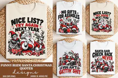 Funny Rude Santa Christmas PNG, Nice List Try Again Next Yea Product Image 1