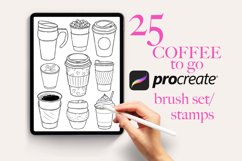 25 Coffee to go Procreate Stamps Product Image 1