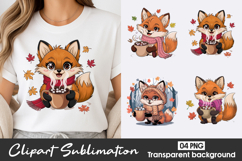 Cute Fox Clipart PNG Product Image 1