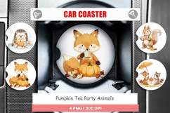 Car Coaster Pumpkin Tea Animals Product Image 1