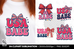 USA Babe Bow Clipart Sublimation PNG Product Image 1