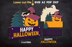 Happy Halloween Sign SVG laser cut file for Glowforge Product Image 2