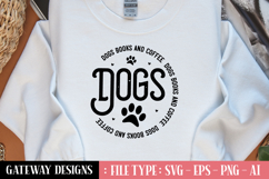 Dogs Books And Coffee svg design Product Image 1