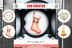 Car Coaster Watercolor Festive Rage Product Image 1