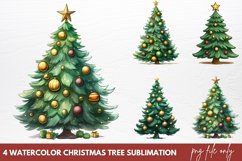 Watercolor Christmas Tree Sublimation Product Image 1
