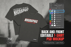 Streetwear Wash Effect T-Shirt PSD Mockup Bundle Front Back Product Image 1