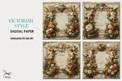 Victorian style digital paper, background clipart Product Image 1