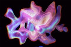 Iridescent pink abstract figure on a black background. Product Image 1