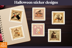 Vintage Halloween Stamps Stickers Cute Witchy Post Stamp Product Image 1