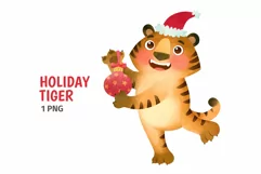 Santa Tiger, Christmas 2022 and New Year clip art Product Image 1