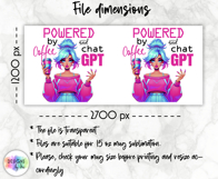 Girl Power and AI Technology Mug Wrap, Inspirational PNG Product Image 3